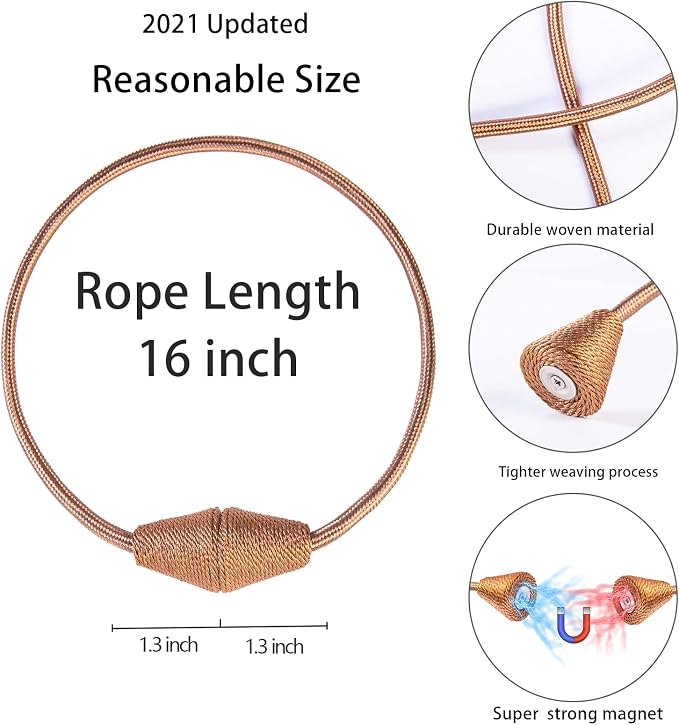 2 PCS Magnetic Curtain Tiebacks, European Style Convenient Drape Tie Backs - Image 2