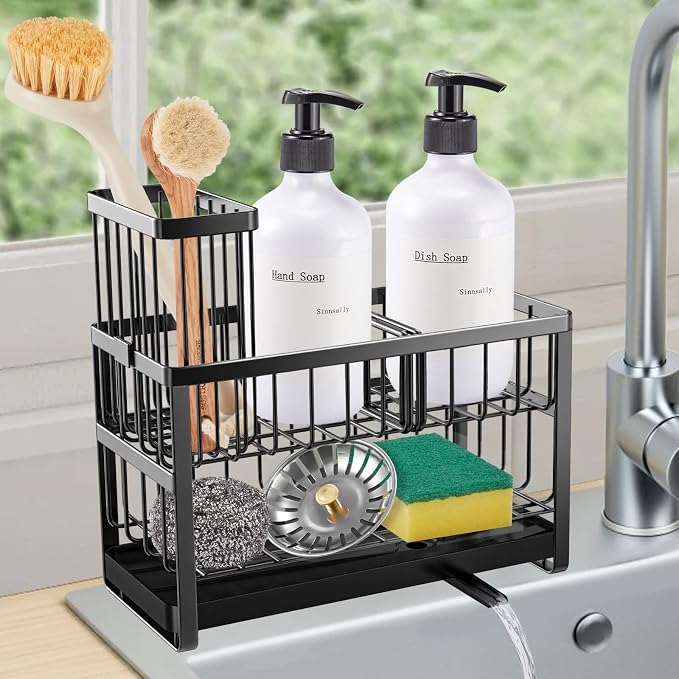 Sinnsally Kitchen Sponge Holder, 2 Tier Sink Caddy Organizer by UsefulKitchenTools