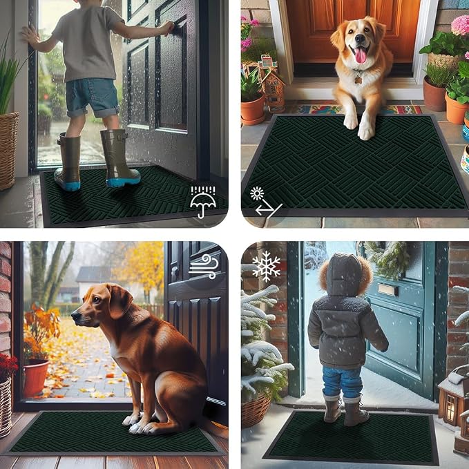 Smiry Front Door Mat Outside Entrance, Heavy Duty Outdoor Indoor Mat, Natural - Image 7