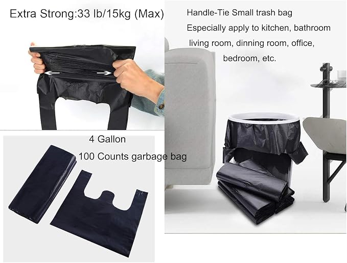 YYaaloa 100 pcs Black Trash Bags - Image 5