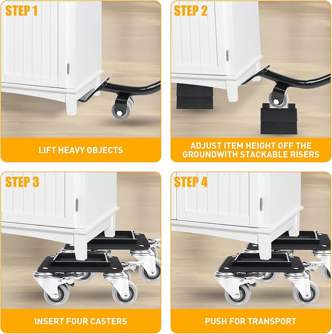 Furniture Movers with 4 Wheels, Heavy Duty Furniture Lift Mover Tool Set with - Image 5