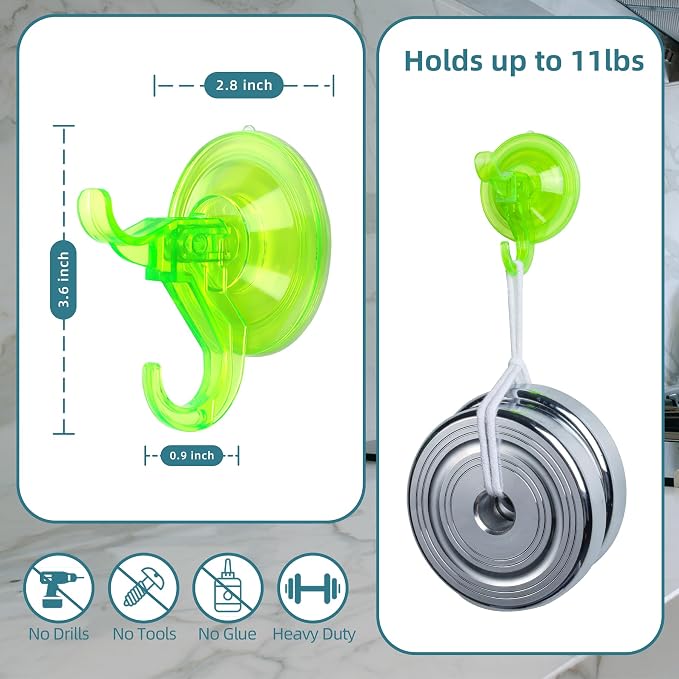 Antimbee Clear Suction Cup Hanger, 5 Pack Removable Small Suction Cups - Image 2