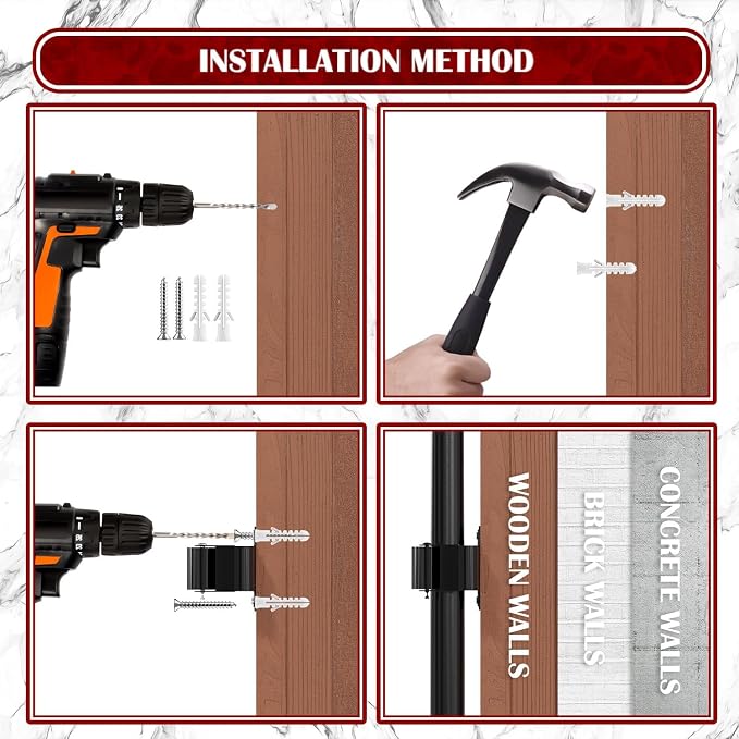 3-H Stainless Steel Broom Holder Wall Mount 15-Pack- Heavy Duty Mop Organizer - Image 4