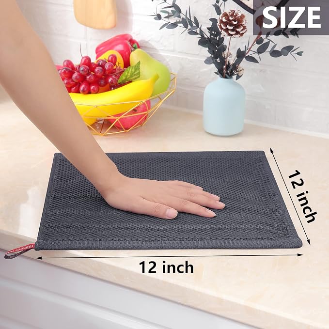Homaxy 100% Cotton Waffle Weave Kitchen Dish Cloths, Ultra Soft Absorbent Quick - Image 5