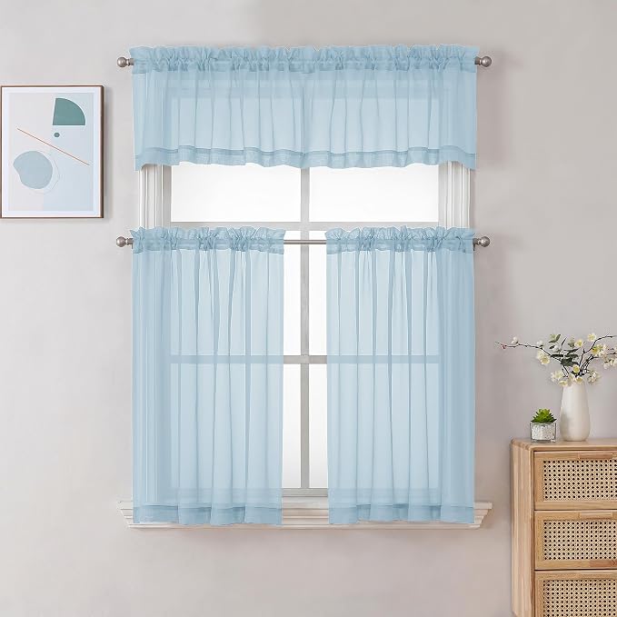 Chyhomenyc Light Blue Sheer Valances - Image 2