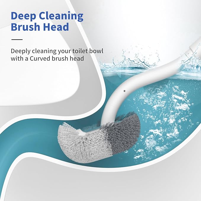 Marbarsse Bathroom Toilet Bowl Brush and Holder, Curved Design Dismount Toilet - Image 2
