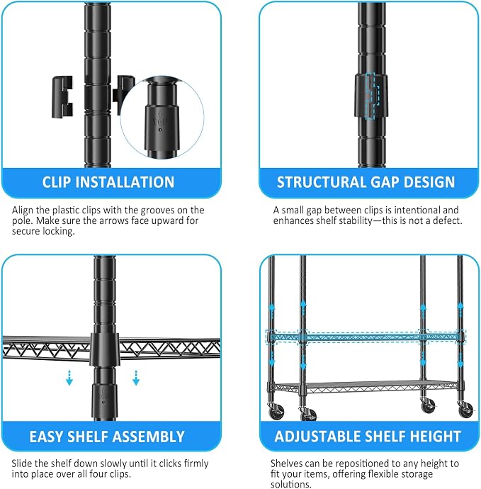 IZEUK Heavy Duty Rolling Garment Rack - Image 3