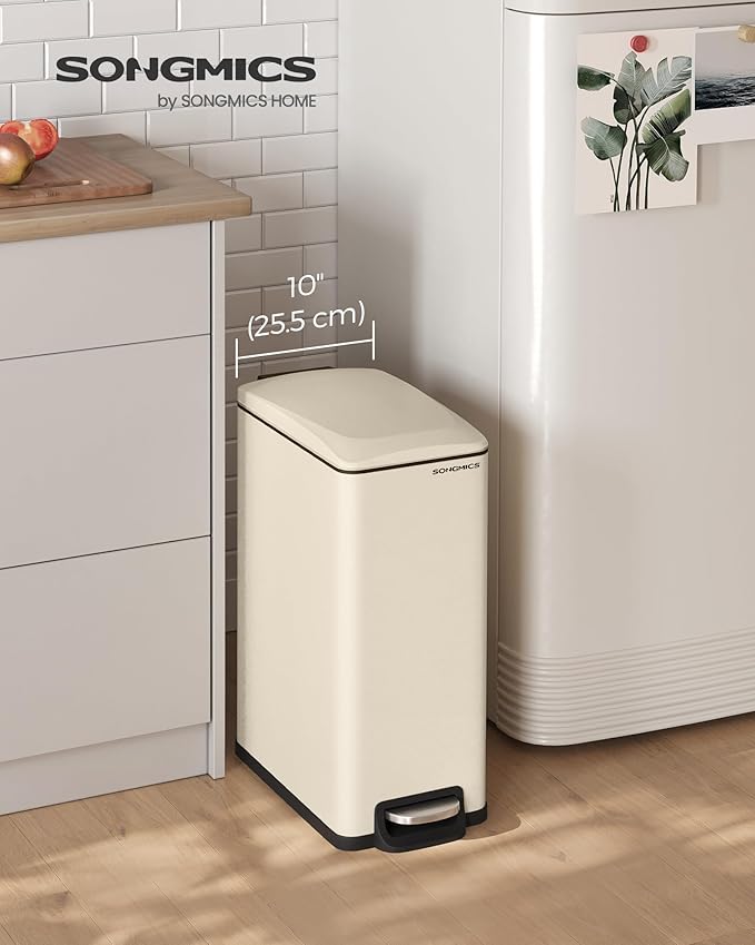 SONGMICS Slim Trash Can, 13-Gallon Garbage Can - Image 2