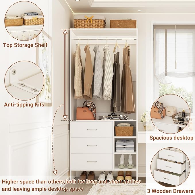 Aheaplus 2.5FT Closet System - Image 3