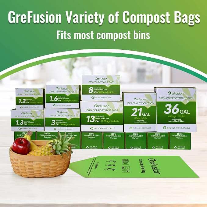 GreFusion Compostable Trash Bags, Small 2.6 Gallon, 0.72 Mils Thick, Eco - Image 7