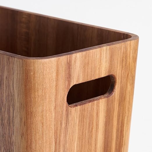 3 Gallons Wooden Wastebaskets, Solid Acacia Wood Waste Basket - Image 4