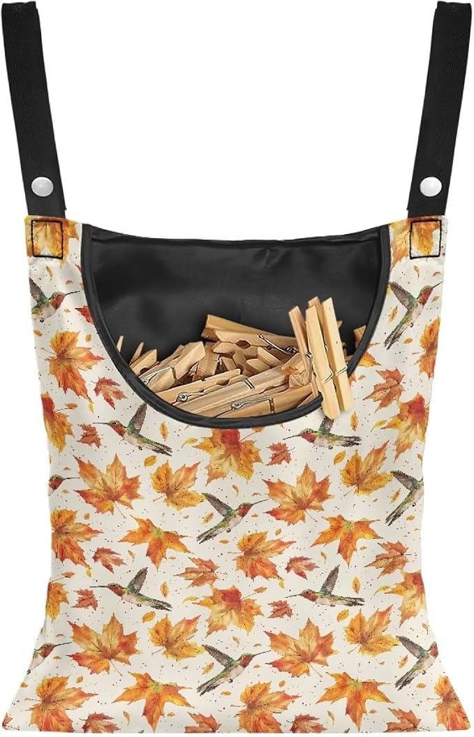 Maple Leaf Large Capacity 14.5 x 12 Inch Clothespin Bag by CREAMIC
