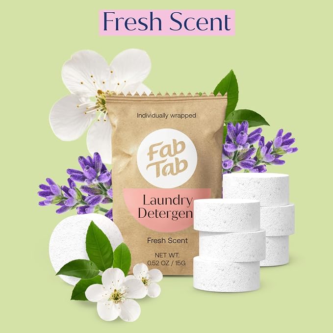 Fab Tab Laundry Detergent Tablets, Plant-Based Formula, Removes Tough Stains - Image 7