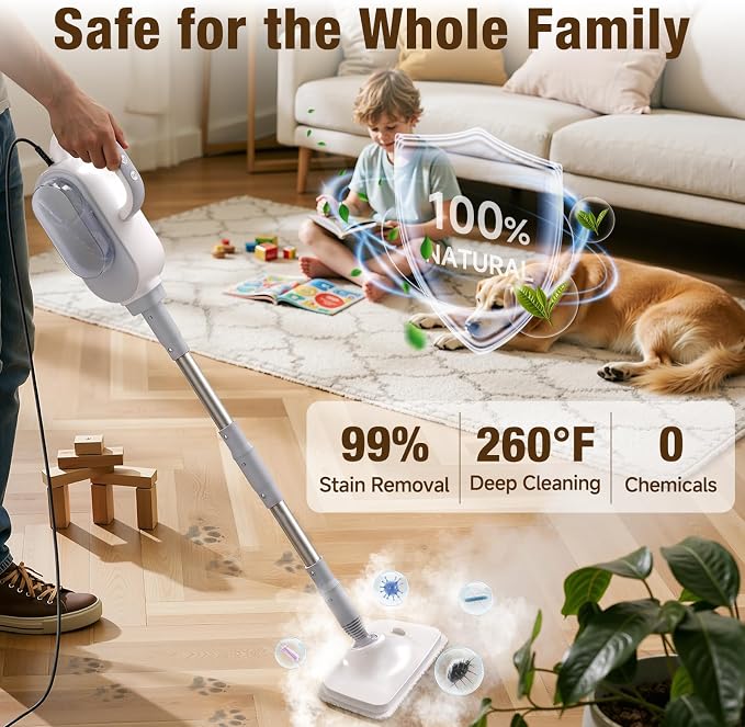 Steam Mop, 13-in-1 Powerful Handheld Steam Cleaner - Image 2