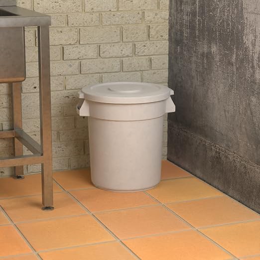 20 Gallon White Round Commercial Trash Can - Image 4