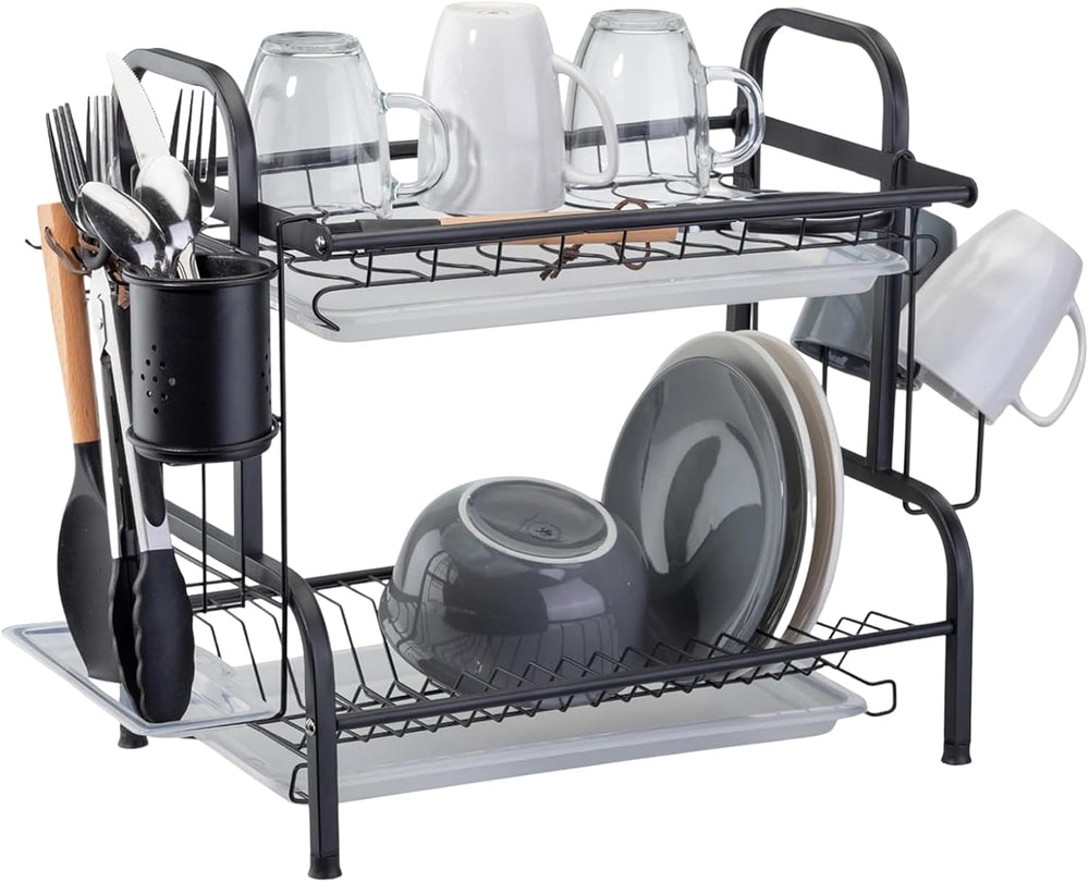 Farenheit Stainless Steel 2-Tier Side Sink Dish Drying Rack for Kitchen Count...