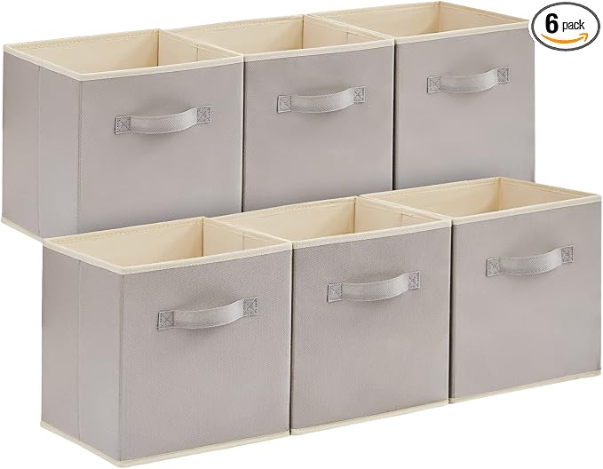 Lifewit Collapsible Fabric Storage Cubes Bins Set 11 Inch, Foldable Cubby by Lifewit