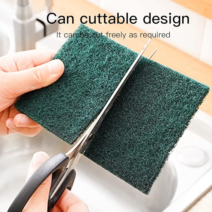 Heavy Duty Scour Pads Sponge Dish Scrubber Non-Scratch Green Reusable Household - Image 7