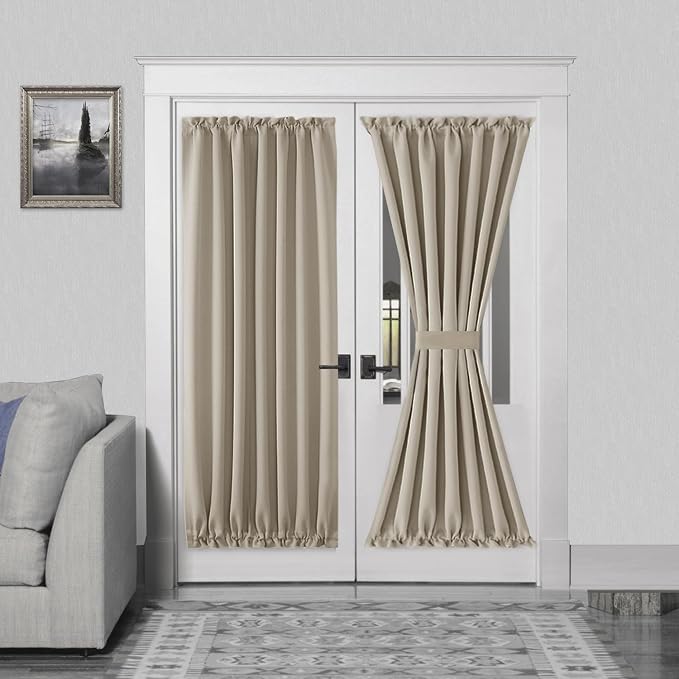 DWCN French Door Curtains – Rod Pocket Thermal Blackout Curtain by DWCN
