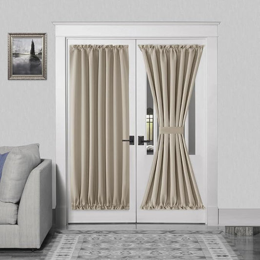 DWCN French Door Curtains – Rod Pocket Thermal Blackout Curtain by DWCN