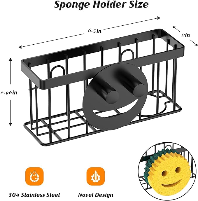 Sponge Holder Smiley Face, Sink Caddy, Sink Organizer - Image 2