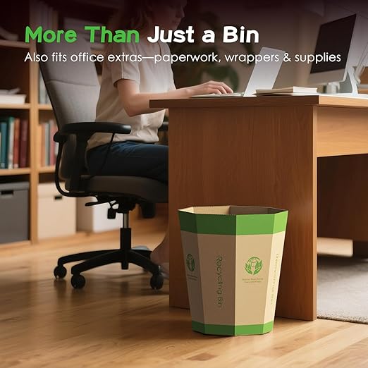 6-Pack Cardboard Trash Can – Foldable, Recyclable, Plastic-Free & Reusable - Image 4