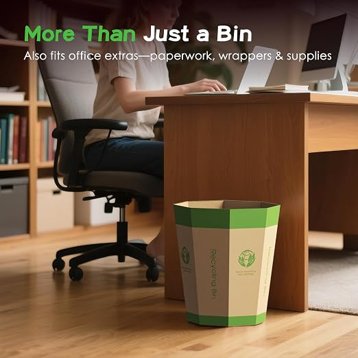 6-Pack Cardboard Trash Can – Foldable, Recyclable, Plastic-Free & Reusable - Image 4