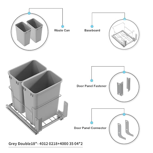 Dowell B18 Aluminum Base Wastebasket Pullout - Image 6