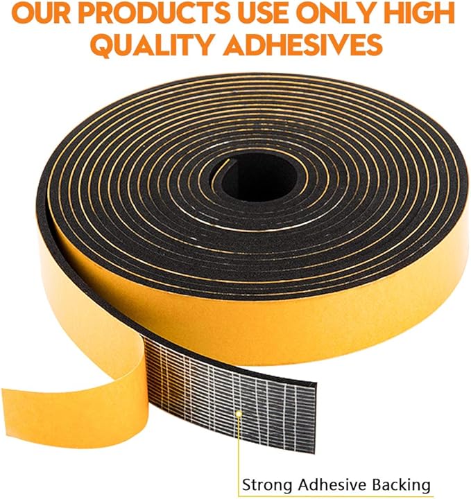 Neoprene Foam Weather Stripping, 2 Inch Wide X 3/8 Inch Thick, Door Jamb Seal - Image 3