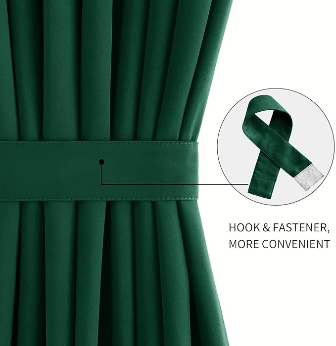 DWCN French Door Curtains – Rod Pocket Thermal Blackout Curtain - Image 2