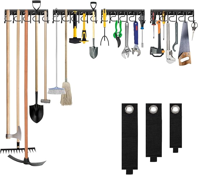 LEYU Metal Garage Tool Organizer Wall Mount, 4 Pack Garden Tool Organizer by Unknown