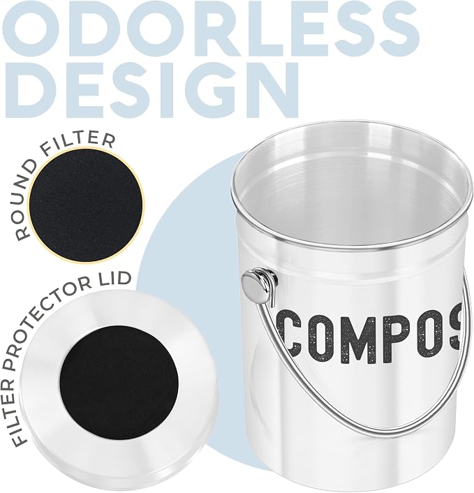 EPICA Countertop Compost Bin Kitchen | 1.3 Gallon | Odorless Composting Bin - Image 7
