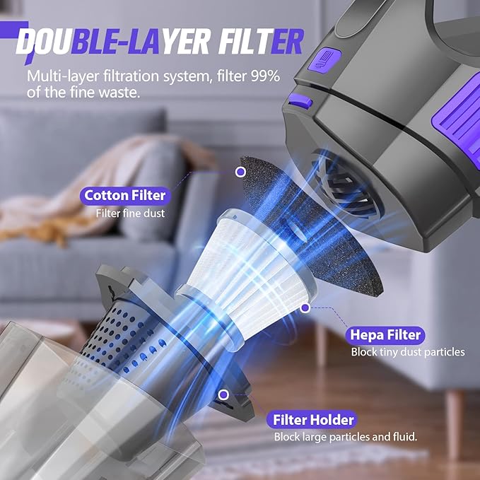 Handheld Vacuum Cordless Cleaner, Powerful Portable and Dust Buster Hand Vcauum - Image 5