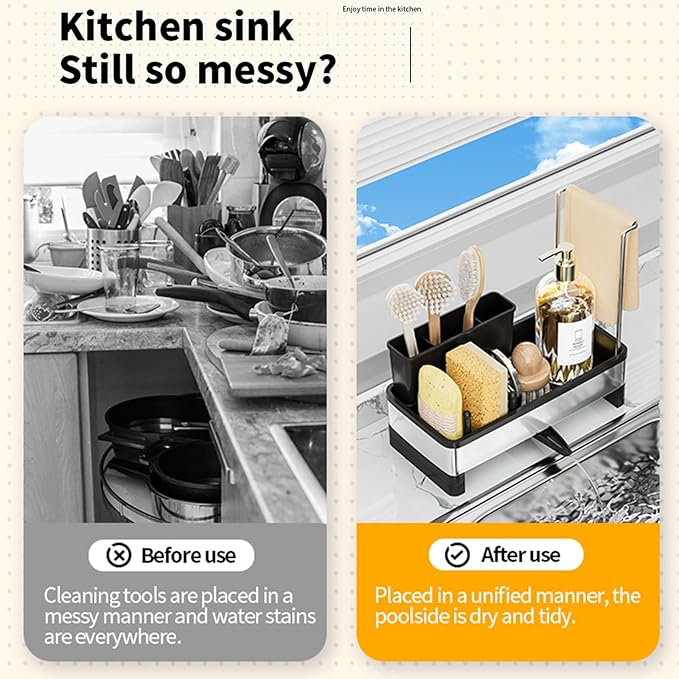 Sponge Holder for Kitchen Sink, Sink Caddy Organizer - Image 3