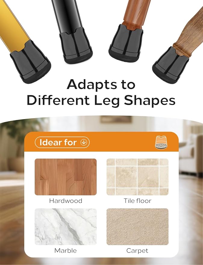 24-Pack Silicone Chair Leg Floor Protectors - Image 6