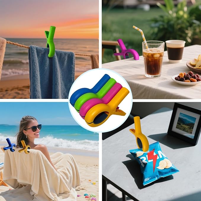 Jumbo Size Beach Towel Clips 8 Pcs, Storage Bag Included, Towel Clamps - Image 6