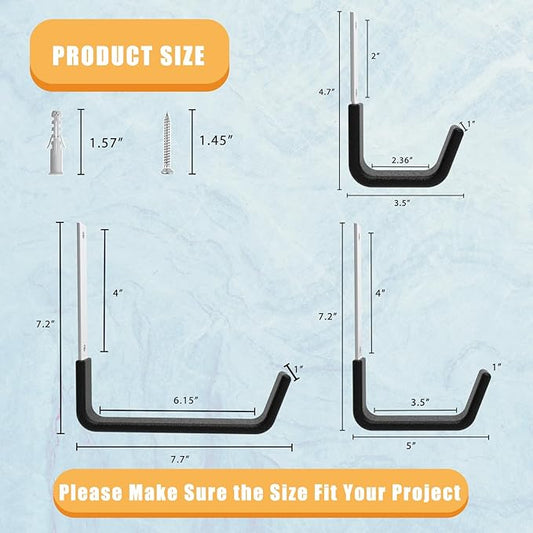 Heavy Duty Utility Hooks for Garage Storage Utility Hooks Wall Mount, Garage - Image 2
