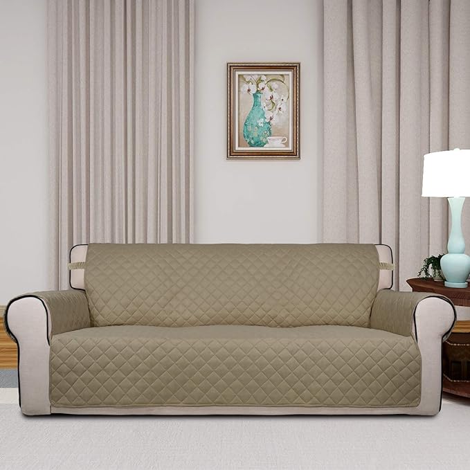 PureFit Reversible Quilted Sofa Cover, Water Resistant Slipcover Furniture - Image 2