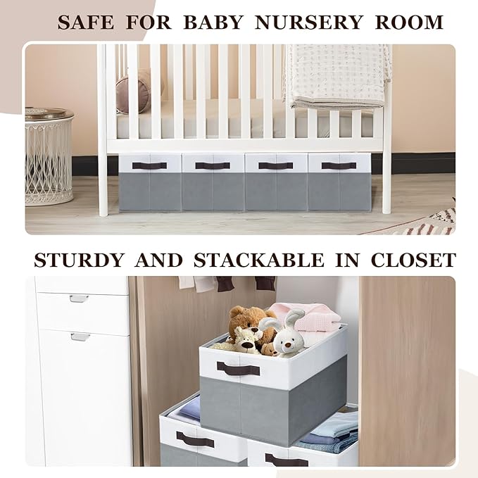 4 Pack Large Closet Storage Baskets Bins - Image 4