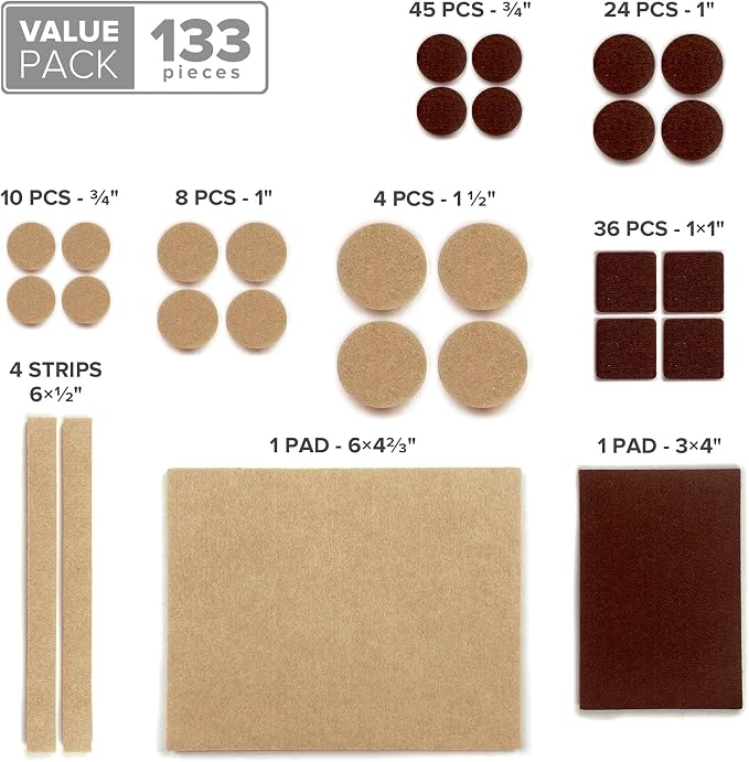 Felt Furniture Pads X-PROTECTOR 133 PCS Premium Furniture Pads - Image 5