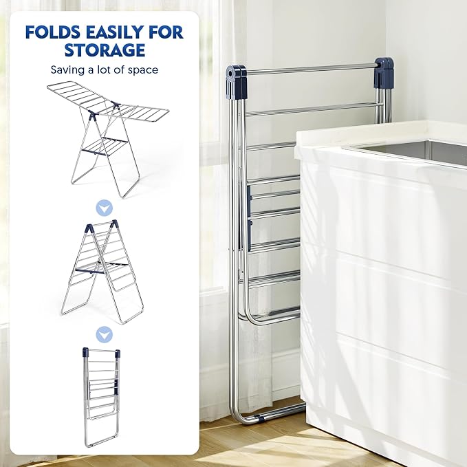 APEXCHASER Clothes Drying Rack, Stainless Steel Drying Rack Clothing - Image 3