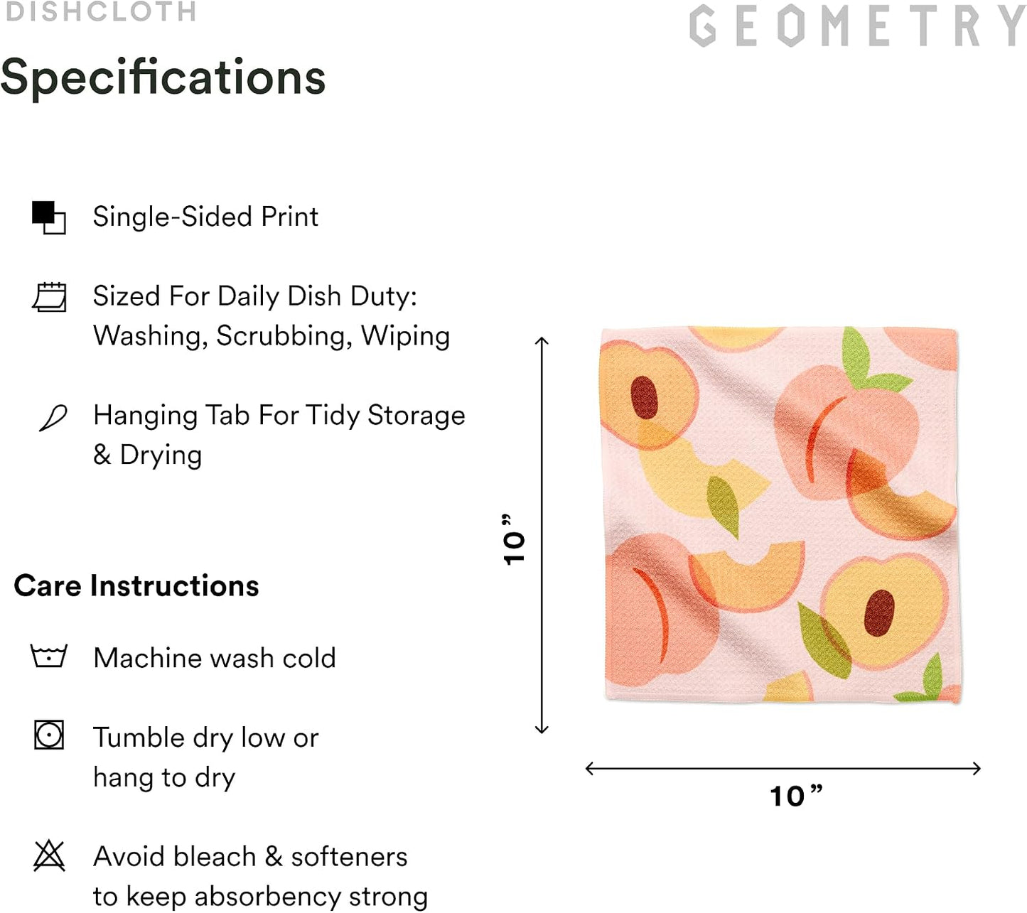 GEOMETRY Dishcloth – Spring & Summer Collection – Quick-Dry, Ultra-Absorbent, Reusable Microfiber Kitchen Towels for Drying & Cleaning - Fruit Fun - 3-Pieces