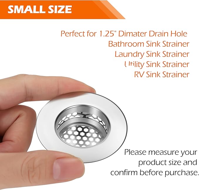 Bathroom Sink Strainer, Bathtub Lavatory Sink Drain Strainer Hair Catcher - Image 3