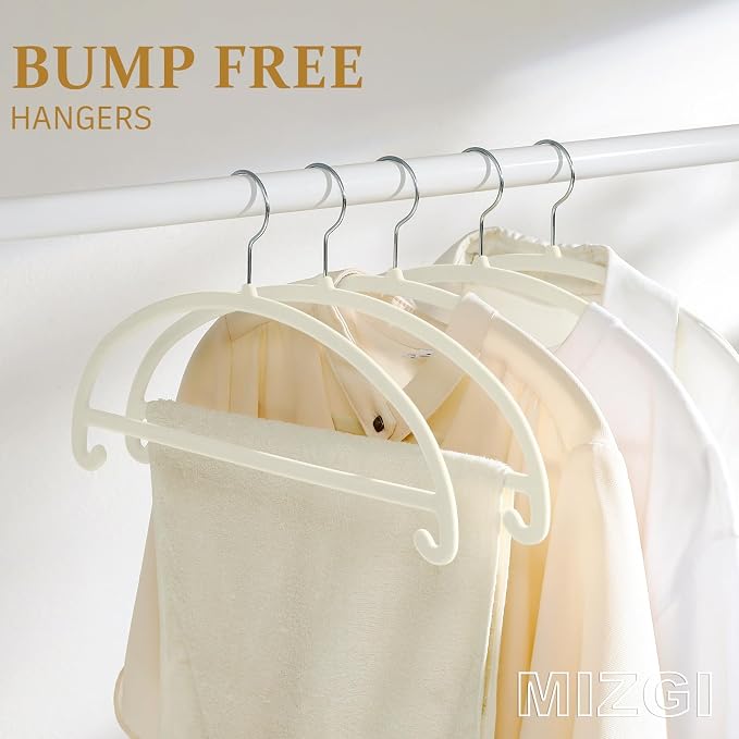 MIZGI 50 Pack Ivory Velvet Hangers - Image 2