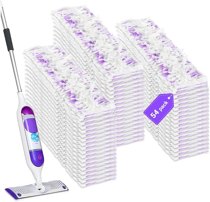 54 Count Disposable mop Pads Refills Compatible by PureRealm