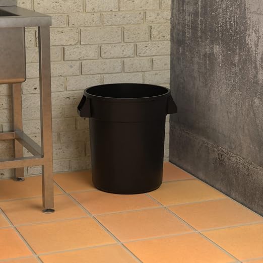 20 Gallon Black Round Commercial Trash Can - Image 4