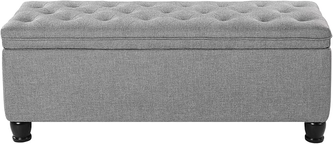 SONGMICS Storage Ottoman, Storage Bench, Tufted Entryway Bedroom Bench - Image 9