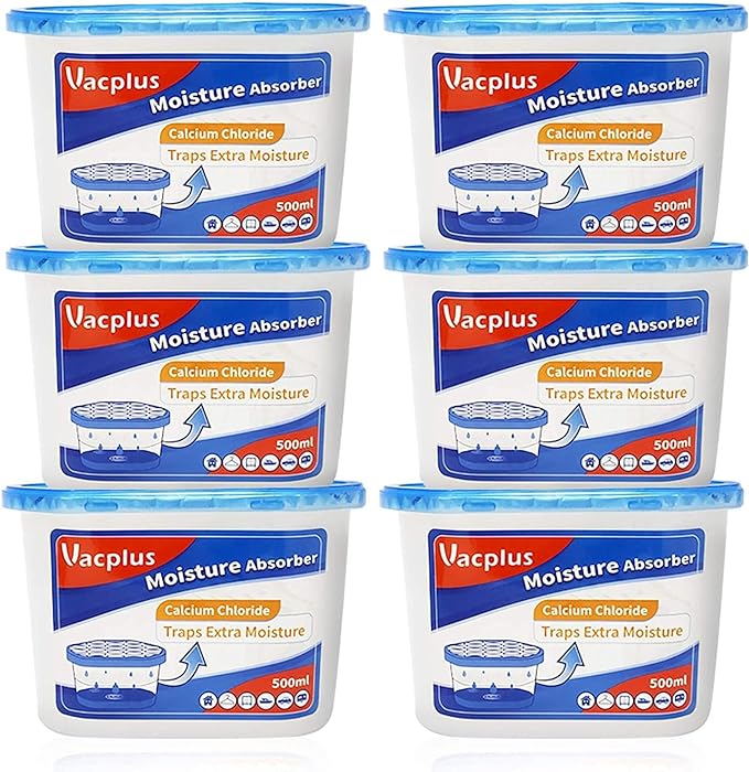 Vacplus Moisture Absorbers 6 Pack, 10.5 Oz Portable Humidity Absorber Boxes by Vacplus