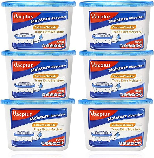 Vacplus Moisture Absorbers 6 Pack, 10.5 Oz Portable Humidity Absorber Boxes by Vacplus