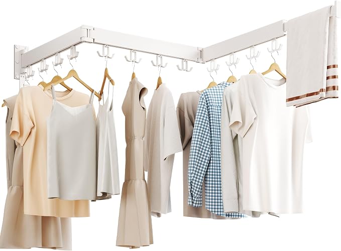 Clothes Drying Rack Wall Mounted, Drying Rack Clothing Wall Mount, Laundry - Image 9